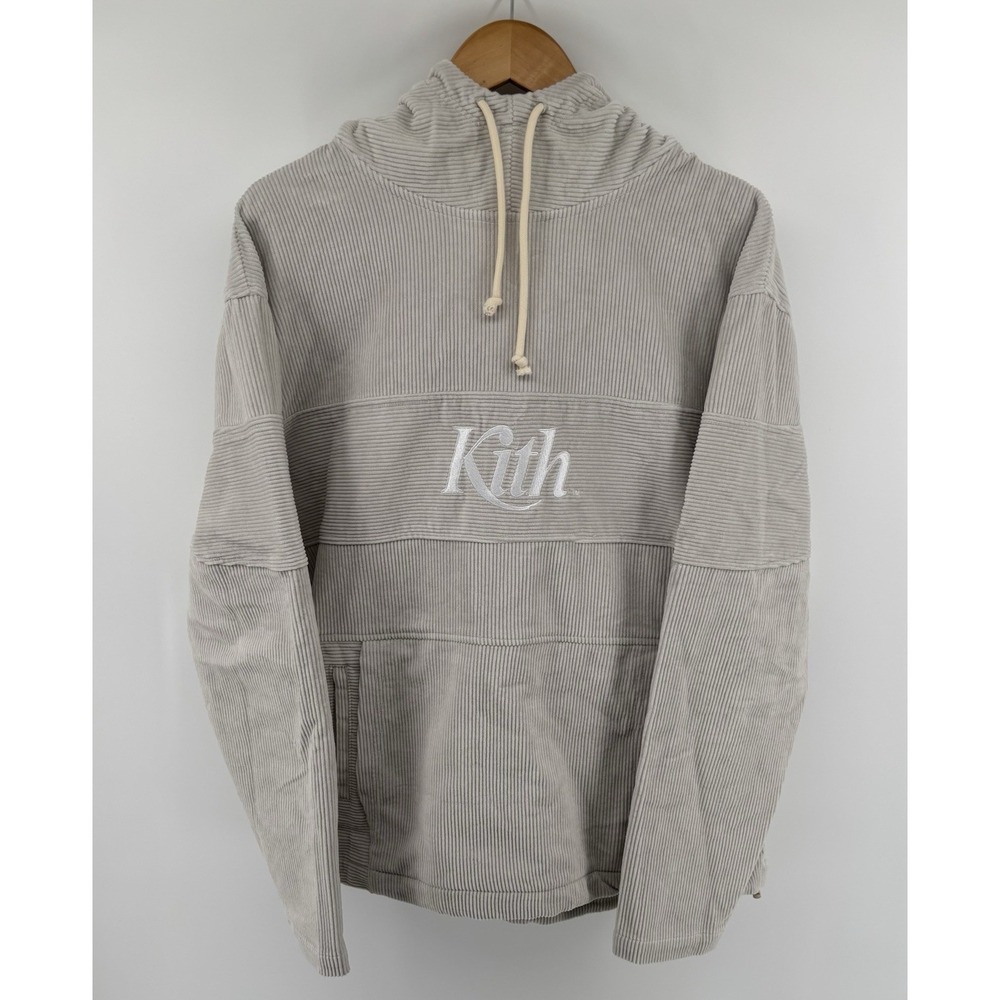 NWOT Kith Corduroy Double Pocket Hoodie Hallow Men's Sz XL FW21 Casual Sweater